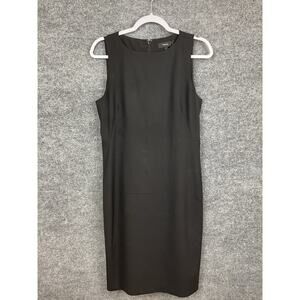 Theory Black Dress Women's Size 6 Pencil Sleeveless‎ Work Wear Virgin Wool